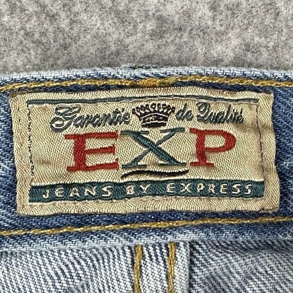 Vintage Express Cut Off Mom Jean Shorts Women 11/12 Blue Medium Wash Made In USA - Picture 9 of 12